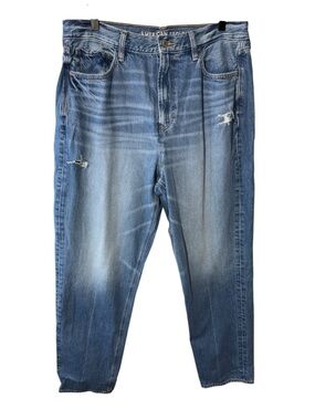 American Eagle Mom Jean Denim Blue Jeans Size 14 Organic Cotton